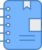 Note Book Line Filled Blue Icon vector