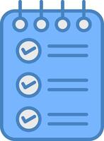 Check List Line Filled Blue Icon vector