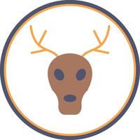 Stag Flat Circle Icon vector