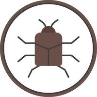 Stag Beetle Flat Circle Icon vector