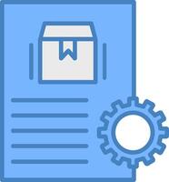 Order Processing Line Filled Blue Icon vector