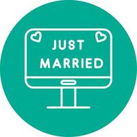 Just Married Multi Color Circle Icon vector