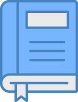 Bookmark Line Filled Blue Icon vector