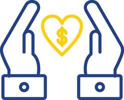 Chrity Donation Line Two Colour Icon Design vector
