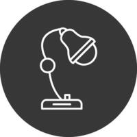 Desk Lamp Line Inverted Icon Design vector