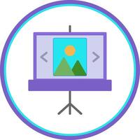 Slideshow Flat Circle Icon vector