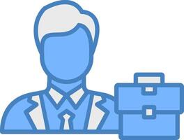 Business Style Line Filled Blue Icon vector