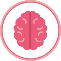 Brain Flat Circle Icon vector