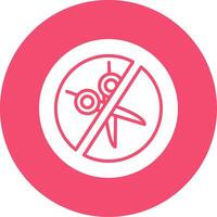 No Scissors Multi Color Circle Icon vector