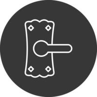 Door Handle Line Inverted Icon Design vector