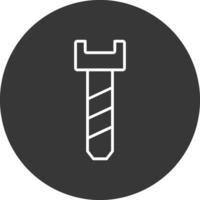 tornillo línea invertido icono diseño vector