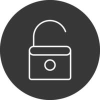 Open Lock Line Inverted Icon Design vector