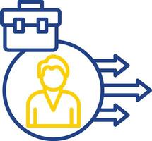 Leadership Approach Line Two Colour Icon Design vector