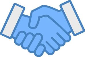 Handshake Line Filled Blue Icon vector