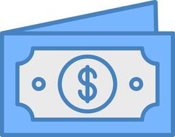 Paper Money Line Filled Blue Icon vector