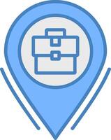 Business Location Line Filled Blue Icon vector