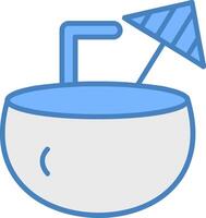 Coconut Line Filled Blue Icon vector