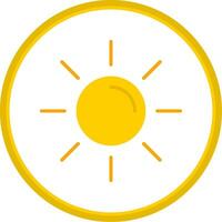 Sun Flat Circle Icon vector