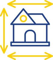 Home Dimensions Line Two Colour Icon Design vector