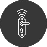 Door Lock Line Inverted Icon Design vector