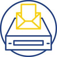 Project Inbox Line Two Colour Icon Design vector