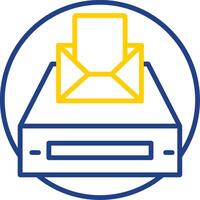 Project Inbox Line Two Colour Icon Design vector