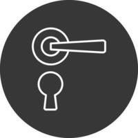 Door Handle Line Inverted Icon Design vector