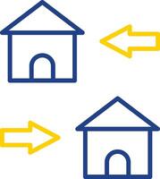 Change Of Housing Line Two Colour Icon Design vector