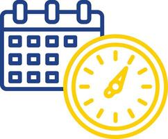 Timing Line Two Colour Icon Design vector