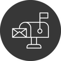 Mailbox Line Inverted Icon Design vector