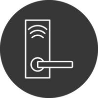 Smart Lock Line Inverted Icon Design vector