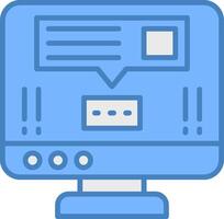 Pop Up Line Filled Blue Icon vector