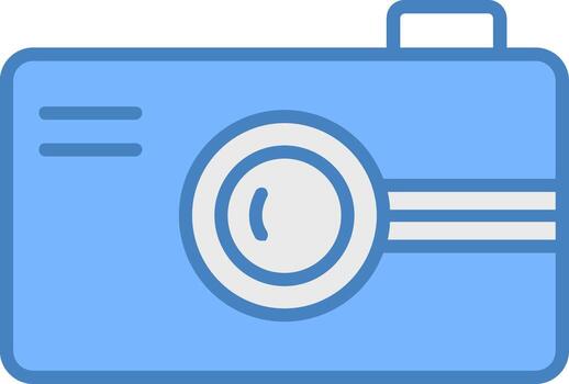 Digital Camera Line Filled Blue Icon vector