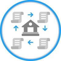 Distributed Ledger Flat Circle Icon vector