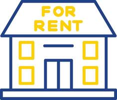 For Rent Line Two Colour Icon Design vector