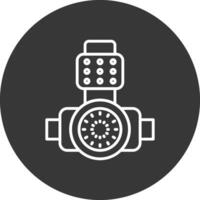 Head Light Line Inverted Icon Design vector