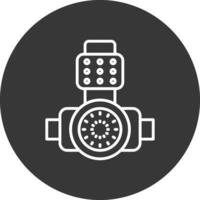 Head Light Line Inverted Icon Design vector