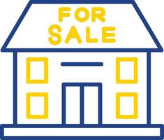 Home For Sale Line Two Colour Icon Design vector