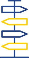 Signpost Line Two Colour Icon Design vector