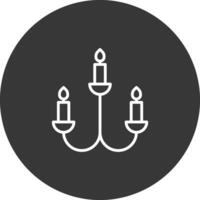 candelabro línea invertido icono diseño vector