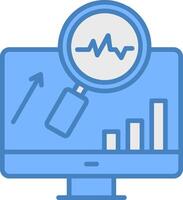 System Monitoring Line Filled Blue Icon vector
