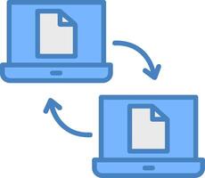 Data Sharing Line Filled Blue Icon vector