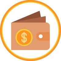 Wallet Flat Circle Icon vector