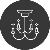 Chandelier Line Inverted Icon Design vector