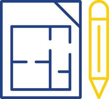 Architectural Terms Line Two Colour Icon Design vector