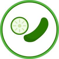 Cucumber Flat Circle Icon vector