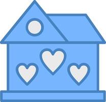 Dream House Line Filled Blue Icon vector