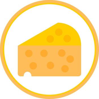 queso plano circulo icono vector