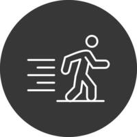 corriendo línea invertido icono diseño vector