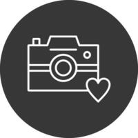 Photo Camera Line Inverted Icon Design vector